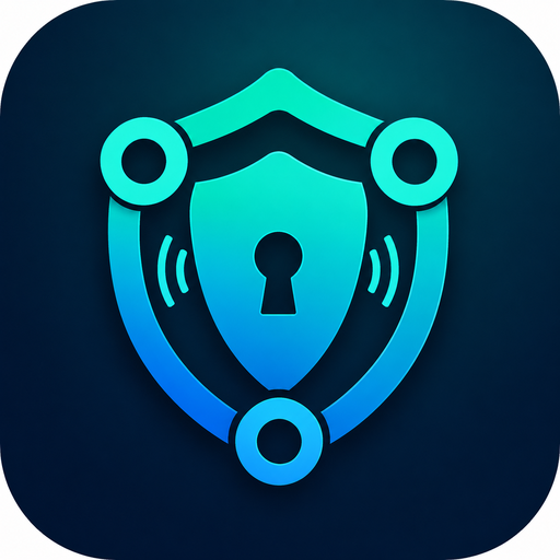 P2P VPN shield and peer network logo